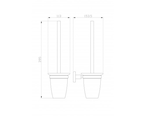 Туалетный ершик в комплекте WONZON & WOGHAND EASY, Хром (WW-8129)