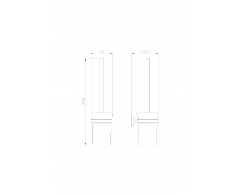 Туалетный ершик в комплекте WONZON & WOGHAND FLAT, Хром (WW-9729)