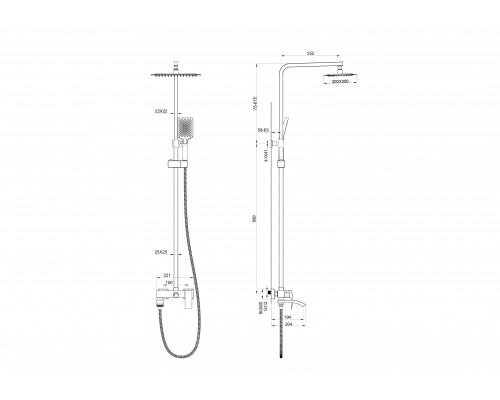Душевая система WONZON & WOGHAND FIT, Брашированное золото (WW-88739009-BG)