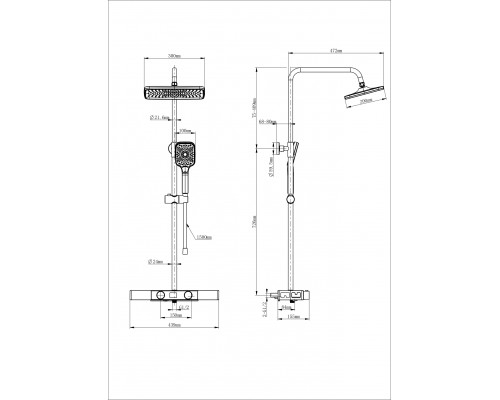 Душевая система WONZON & WOGHAND Shelf, Белый матовый (WW-B3552-MW)