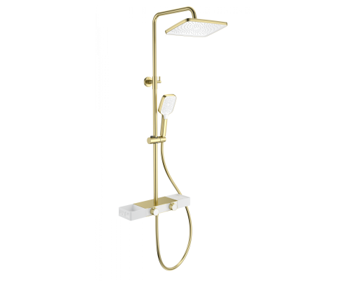 Душевая система WONZON & WOGHAND Shelf, Брашированное золото (WW-B3552-BG)
