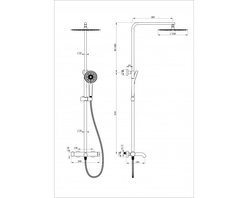 Душевая система WONZON & WOGHAND STICK, Брашированное золото (WW-88739017-BG)
