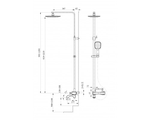 Душевая система WONZON & WOGHAND TRIUMPH, Хром (WW-563601-CR)