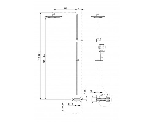 Душевая система WONZON & WOGHAND TRIUMPH, Хром (WW-564601-CR)