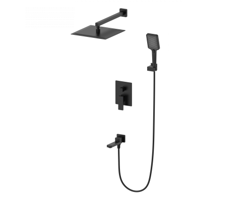 Душевая система встраиваемая WONZON & WOGHAND CUBE 2.0, Черный матовый (WW-88087068-MB)
