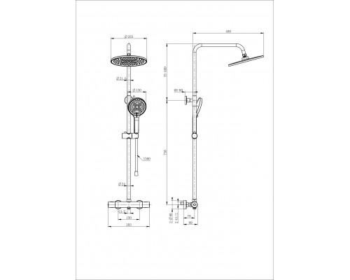 Душевая система с термостатом WONZON & WOGHAND INN 1, Белый матовый (WW-B3013-T1-MW)