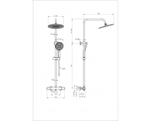 Душевая система с термостатом WONZON & WOGHAND INN 1, Хром (WW-B3013-T1-CR)