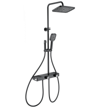 Душевая система с термостатом WONZON & WOGHAND Shelf, Черный матовый (WW-B4161-MB)