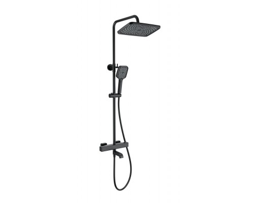 Душевая система с термостатом WONZON & WOGHAND STAY 2, Черный матовый (WW-B3016-T1-MB)