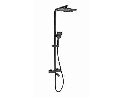 Душевая система с термостатом WONZON & WOGHAND STAY 3, Черный матовый (WW-B3026-T1-MB)