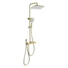 Душевая система с техническим душем и термостатом WONZON & WOGHAND MUSE Piano, Брашированное золото (WW-B4132-A-BG)