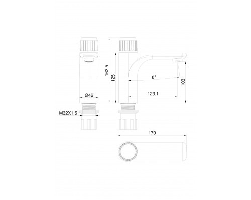 Смеситель для раковины WONZON & WOGHAND CLICK, Брашированное золото (WW-A40412-BG)