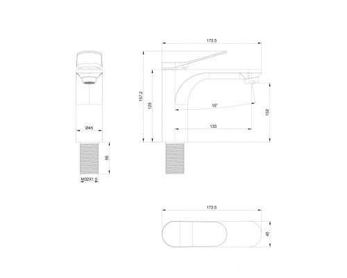 Смеситель для раковины WONZON & WOGHAND, Белый матовый (WW-XH-010-MW)