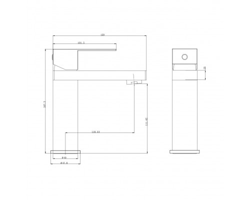 Смеситель для раковины WONZON & WOGHAND, Брашированное золото (WW-A40982-BG)
