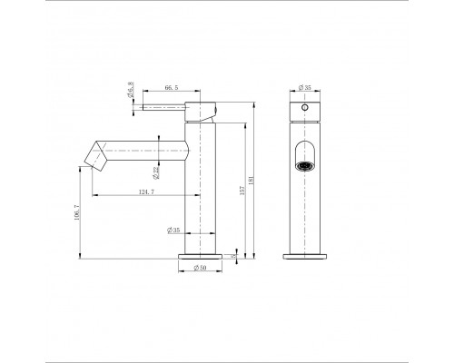 Смеситель для раковины WONZON & WOGHAND, Брашированное золото (WW-H1063-BG)