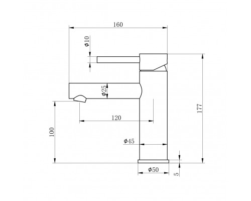 Смеситель для раковины WONZON & WOGHAND, Брашированное золото (WW-H9089-BG)