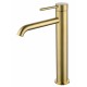 Смеситель для раковины высокий WONZON & WOGHAND STICK, Брашированное золото (WW-88239017- BG)
