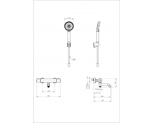 Смеситель для ванны с душем и термостатом WONZON & WOGHAND, Хром (WW-B3029-A1-CR)