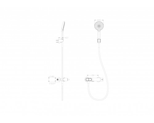 Смеситель для душа с встроенным изливом WONZON & WOGHAND MUSE Corno, Хром (WW-A30902-CR)