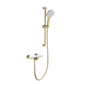 Смеситель для душа с гарнитуром WONZON & WOGHAND ClickPlate, Брашированное золото (WW-B2052-A- BG)