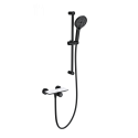 Смеситель для душа с гарнитуром WONZON & WOGHAND ClickPlate, Черный матовый (WW-B2052-A-MB)