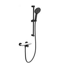 Смеситель для душа с гарнитуром WONZON & WOGHAND ClickPlate, Черный матовый (WW-B2052-A-MB)