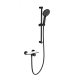 Смеситель для душа с гарнитуром WONZON & WOGHAND ClickPlate, Черный матовый (WW-B2052-A-MB)