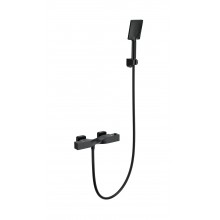 Смеситель для душа с термостатом WONZON & WOGHAND Twist, Черный матовый (WW-B2025-A-MB)
