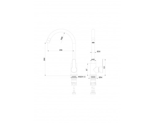 Смеситель для кухни WONZON & WOGHAND, Брашированный никель (WW-AE4554-BS)