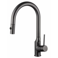 Смеситель для кухни с выдвижным изливом WONZON & WOGHAND, Темный графит (WW-A21252-BGG)