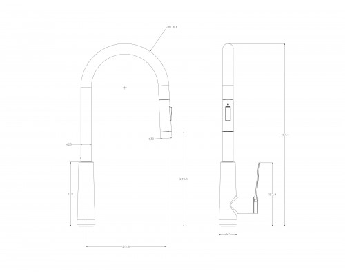Смеситель для кухни с выдвижным изливом WONZON & WOGHAND, Хром (WW-A20782-CR)