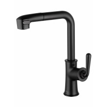 Смеситель для кухни с выдвижным изливом WONZON & WOGHAND, Черный матовый (WW-88439008A-MB)