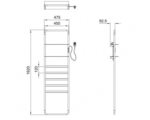 Полотенцесушитель электрический WONZON & WOGHAND DÜSSELDORF, Черный матовый (WW-A205-MB)