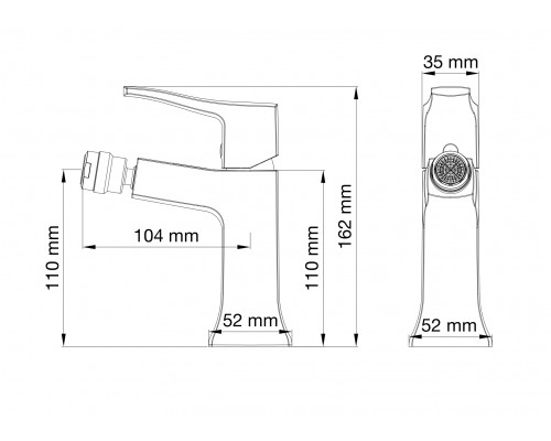 Смеситель для биде WONZON & WOGHAND FLEX, Хром (WW-88016072-CR)