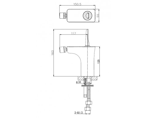 Смеситель для биде WONZON & WOGHAND SHARK, Хром (WW-48B5001-CR)