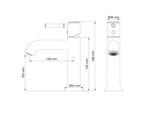 Смеситель для раковины WONZON & WOGHAND TOR, Розовое золото (WW-88018073-RG)
