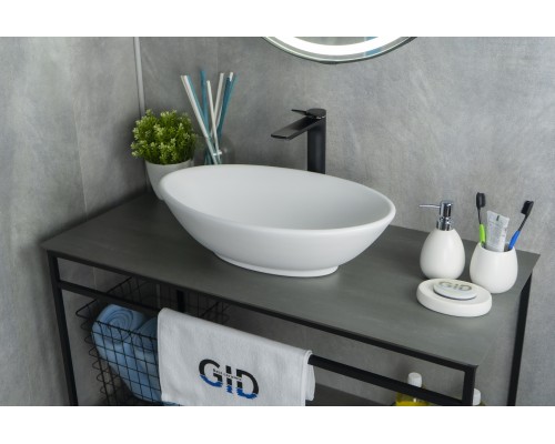 Раковина Gid Wm9021 51193 накладная белый матовый 52x32x14