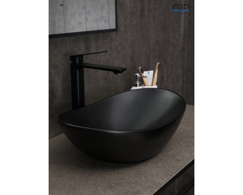 Раковина Gid Bm9133 53352 накладная черная матовая 48x30.5x14.5