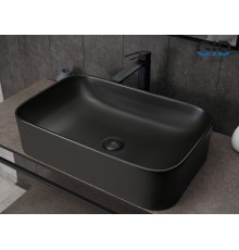 Раковина Gid Bm9599 53366 накладная черная матовая 61x38x15