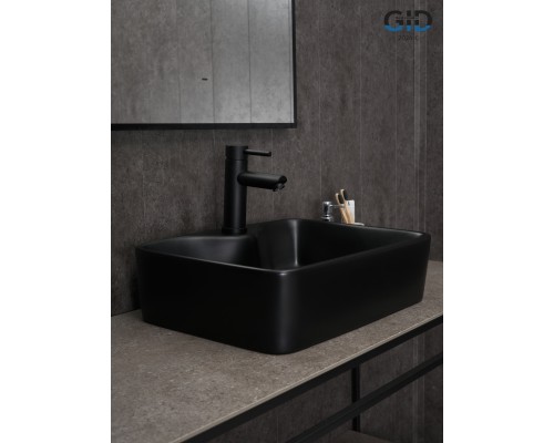 Раковина Gid Bm9091 53373 накладная черная матовая 48x37x13