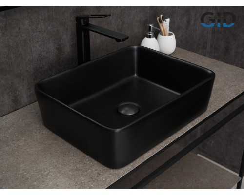 Раковина Gid Bm9103 53374 накладная черная матовая 48x37x13
