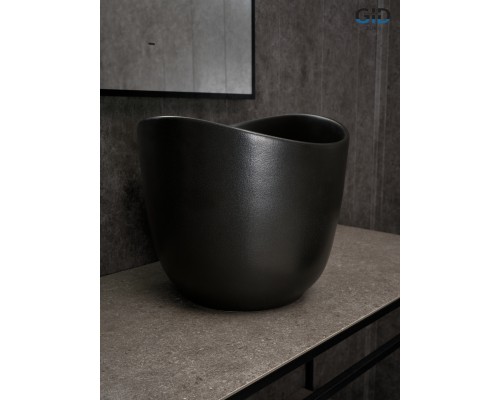 Раковина Gid N9303bg 53378 накладная черная графит 36x36x32