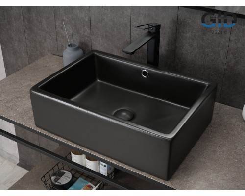 Раковина Gid N9129bg 53381 накладная черная графит 50x38x14.5