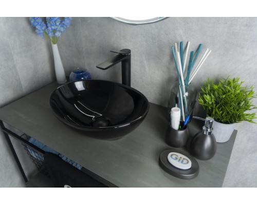 Раковина Gid Nc920 52231 накладная черная глянцевая 41x34x15