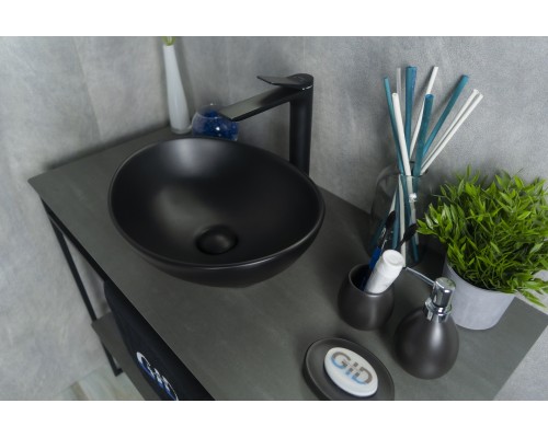 Раковина Gid Nc901 52223 накладная черная матовая 41x34x15
