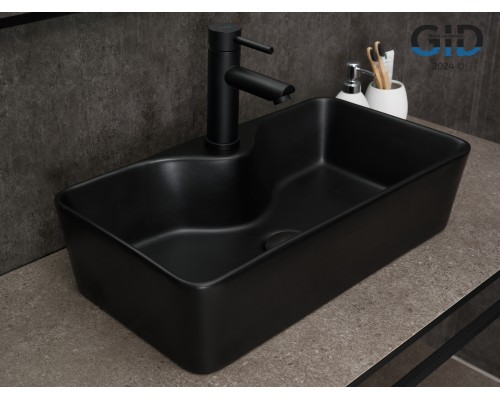 Раковина Gid Bm9092 53353 накладная черная матовая 55x31x14 Раковина Gid Bm9092 53353 накладная черная матовая 55x31x14