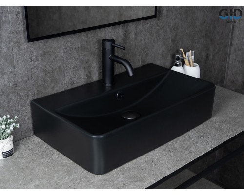 Раковина Gid Bm1344 53361 накладная черная матовая 61x35.5x14