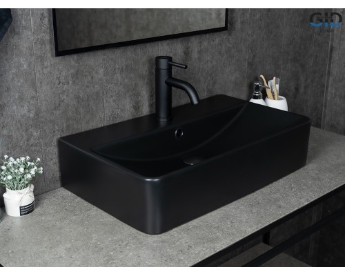 Раковина Gid Bm1344 53361 накладная черная матовая 61x35.5x14