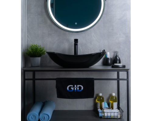 Раковина Gid BL9811 53349 накладная черная глянцевая 61x37x15