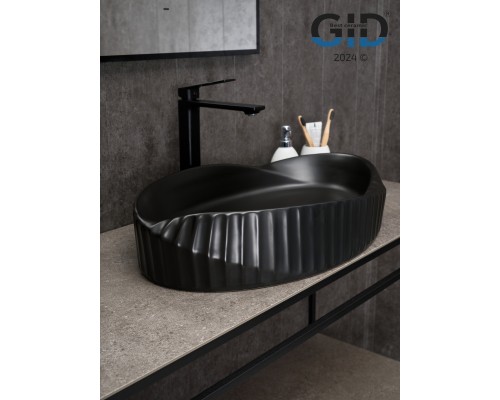 Раковина Gid Bm888 53358 накладная черная матовая 60x38.5x13.5